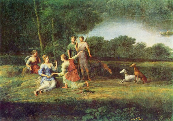 Picnic in a forest by Claude Lorrain